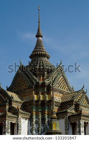The pinnacle of church at the temple in Bangkok, Thailand