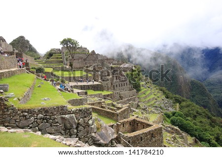 Machu Picchu archaeological site of pre-Columbian civilization of the Incas abandoned only city on the Andes cordillera mountains archeology peru lima