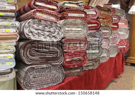 fabric wool and cotton products typical Italian mountains