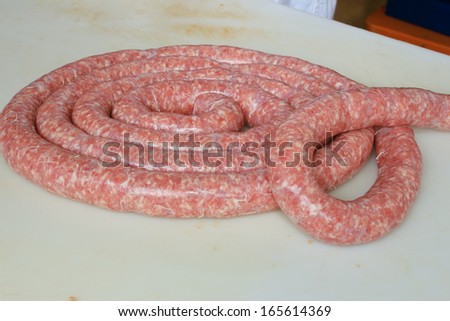 Pork sausage meat processing