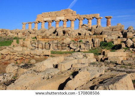 temple Selinunte archaeological site of the ancient Greek acropolis sicily italy