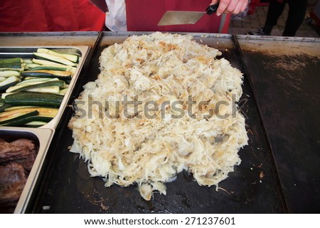 dish romagnolo sausage and onion grilled pepper piedina Italy Emilia Romagna
