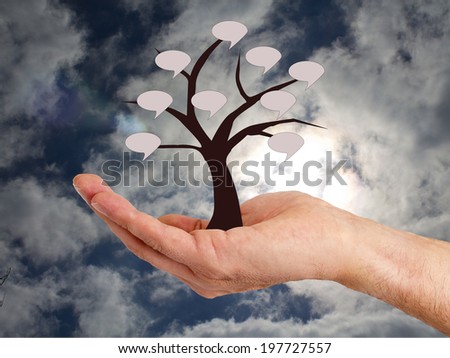 hand holding tree