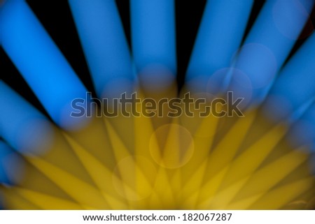 abstract blue and yellow light bokeh