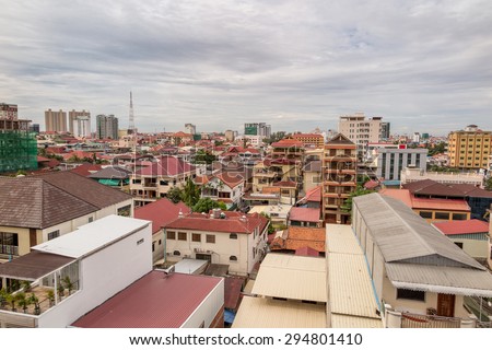 Skyline of Developing Country, Phnom Penh, Cambodia