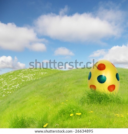 Funny landscape with Easter Egg