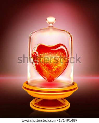 A hot Heart under glass Protection
