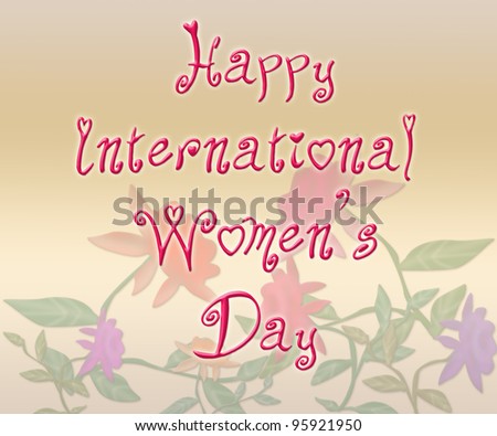 International Women\'s day on light background with flowers