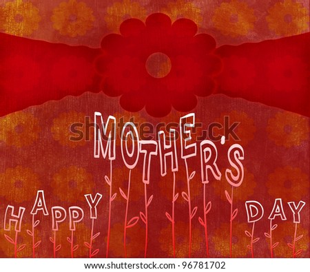 Happy Mothers Day poster on flowers background