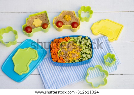 Lunch box with healthy meal for kids
