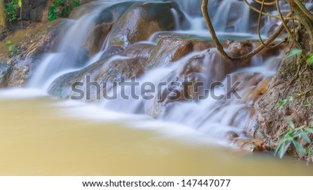 close-up hot waterfall  at province south krabi thailand