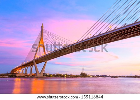 twilight bridge concrete at bangkok thailand