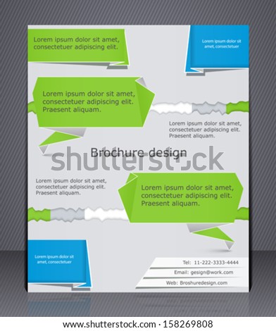 Business brochure. Brochure design in the style of origami. Template, magazine cover, internet brochure. EPS 10