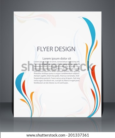 Magazine flyer, brochure or cover layout design template with floral pattern