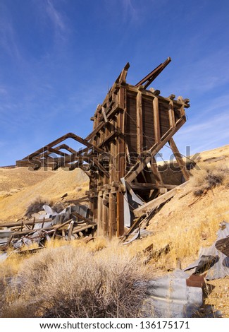 Old Gold Mine Ore Bin at Nevada Ghost Town