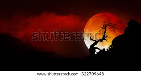 Blood Moon and Tree