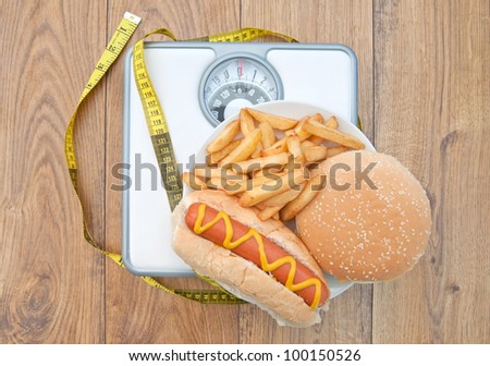 Weighing scales bad diet