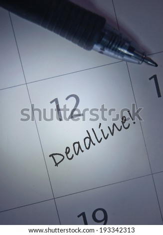 Deadline calendar reminder