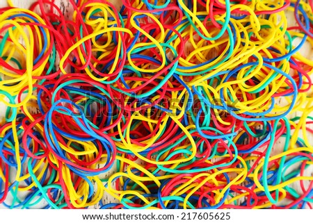 Colorful rubber bands, background