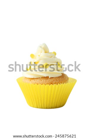 Tasty cupcake on isolated on white