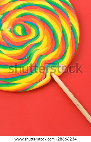 a Lollipop with red background