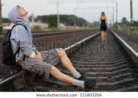 she leaves her young man and goes by rail