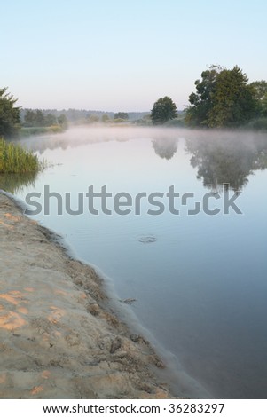 Morning mist on the river.