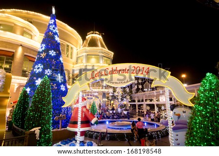 BANGKOK, THAILAND - DECEMBER 05:  Christmas decoration at the Promanade department store on December 05, 2013 in Bangkok, Thailand