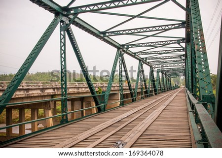 Historical Metal bridge in Pai city, Maehongson province in Thailand
