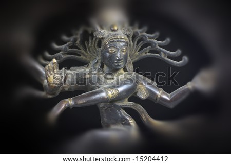 Indian god Shiva on a black background.