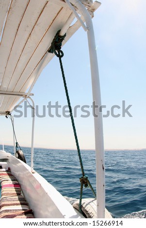 On a boat in the red sea.