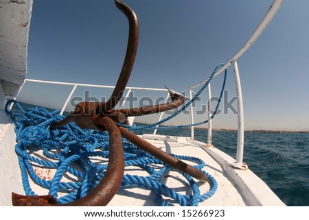 On a boat in the red sea.
