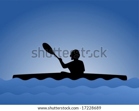 Vector of paddler in kayak