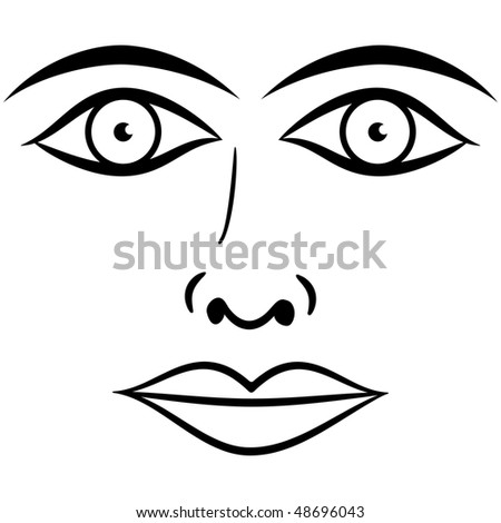 black and white face photo. stock photo : Black and white