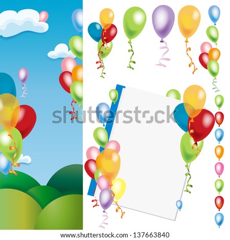 balloon card material set