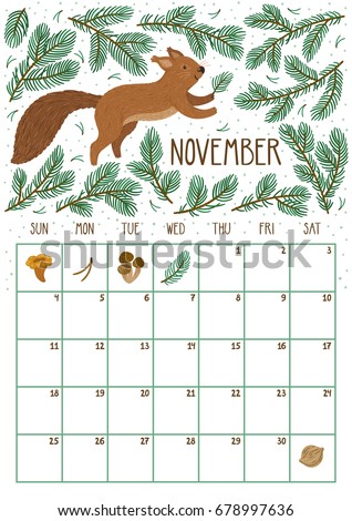 November 2018 Calendar Cute - FREE DOWNLOAD