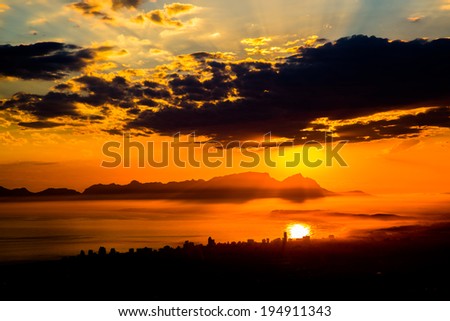 Sunset over False Bay