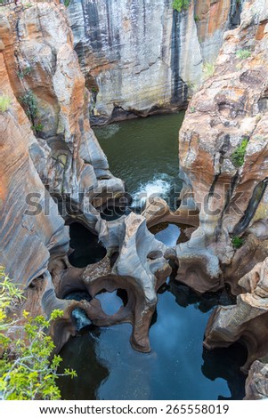 Bourke\'s Luck Potholes Erosion created huge potholes in the soft sandstone at Bourke\'s Luck Potholes park in the Blyde river canyon.
