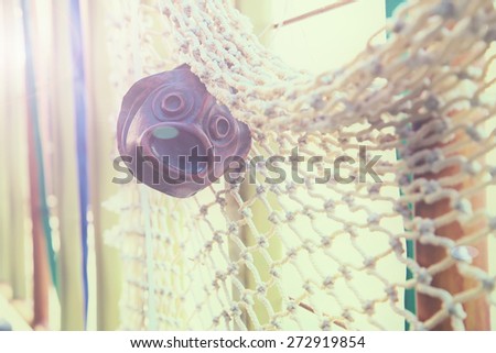 decoration in the form of a fish with a net on the summer terrace