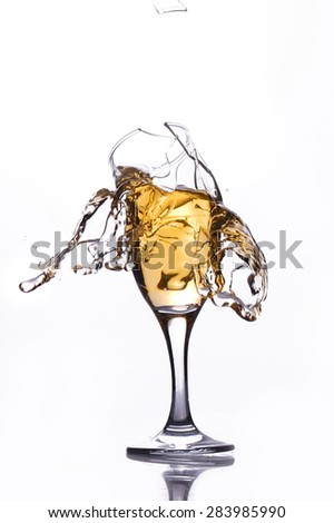Broken wine glass splash
