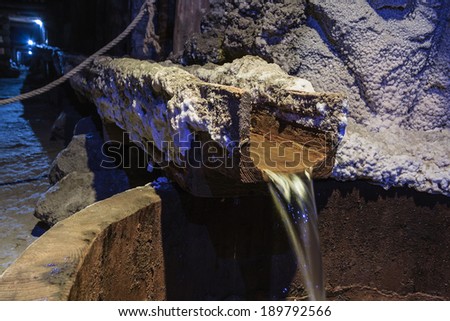 Draining water in the salt mine