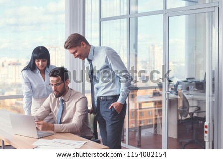 Business people with laptop at the meeting