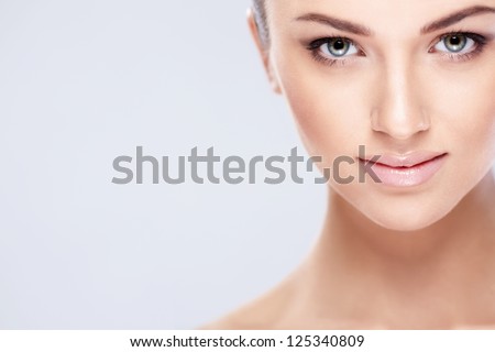 Beautiful Girl On A White Background