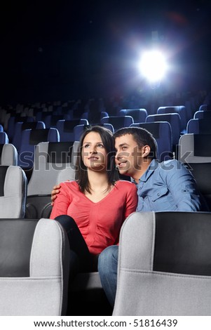 The young enamoured couple looks a film