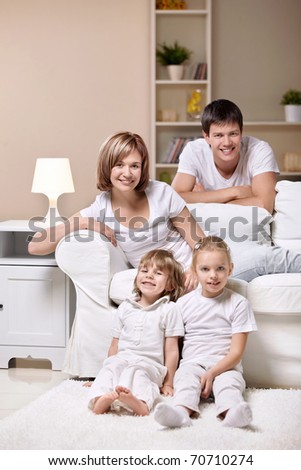 Families with children at home in the evening