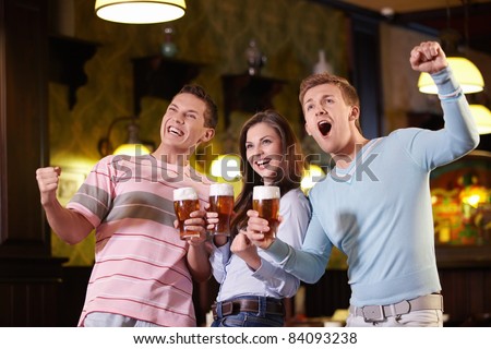 Fans of beer in a pub