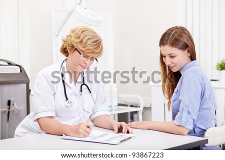 The woman on reception at doctor