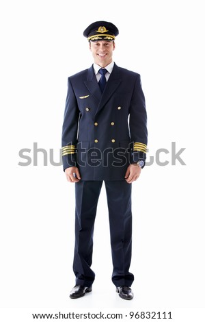 The pilot on a white background