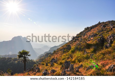 sun and Mountain valley Chiang Mai Thailand