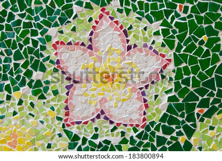 Mosaic tiles flower of Colorful  for background.